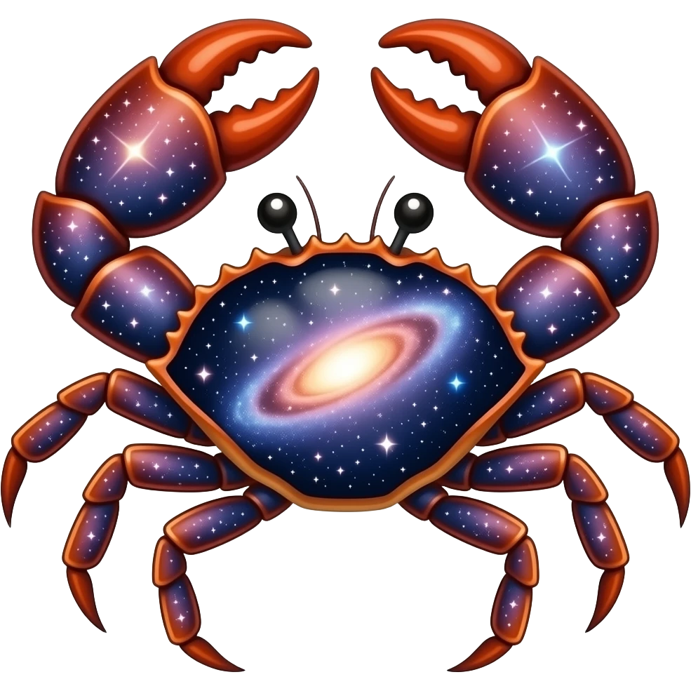 A crab with the whole galaxy inside emoji