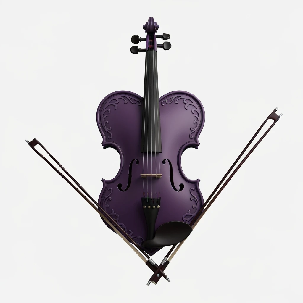 goth heart violin, cute, expressive, minimal, transparent background emoji