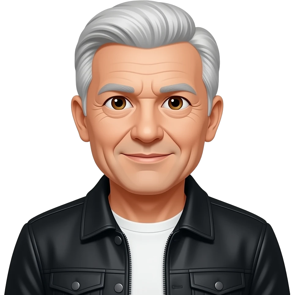 elder man in black jacket emoji