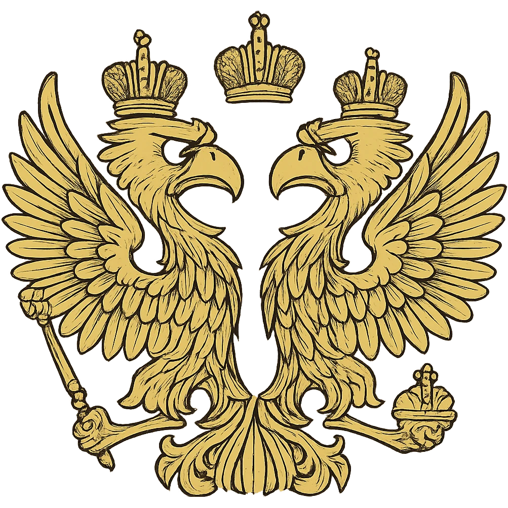 Две головы двуглавого орла с Российского герба недоверчиво и с подозрением смотрят друг на друга. Прозрачный фон emoji