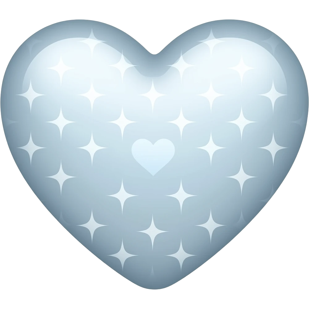 Sparkles and white hearts emoji