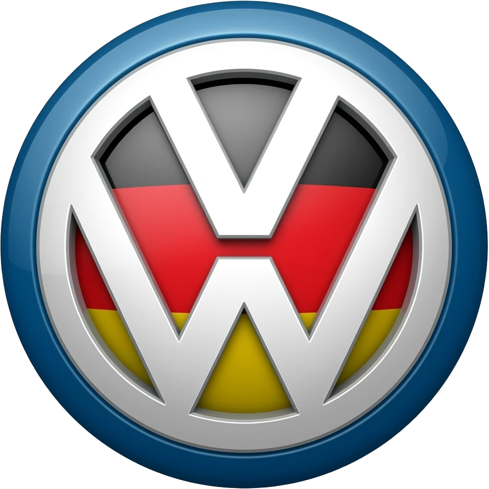 Logo wolkswagen na cor da bandeira da Alemanha emoji