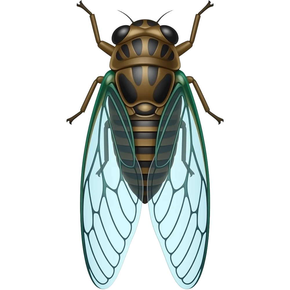 2D render IPhone emoji PNG Cicada; X-Ray emoji