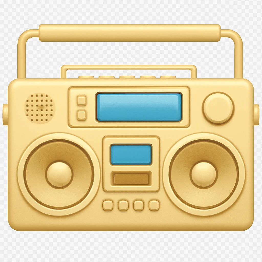 beige boombox in emoji style emoji