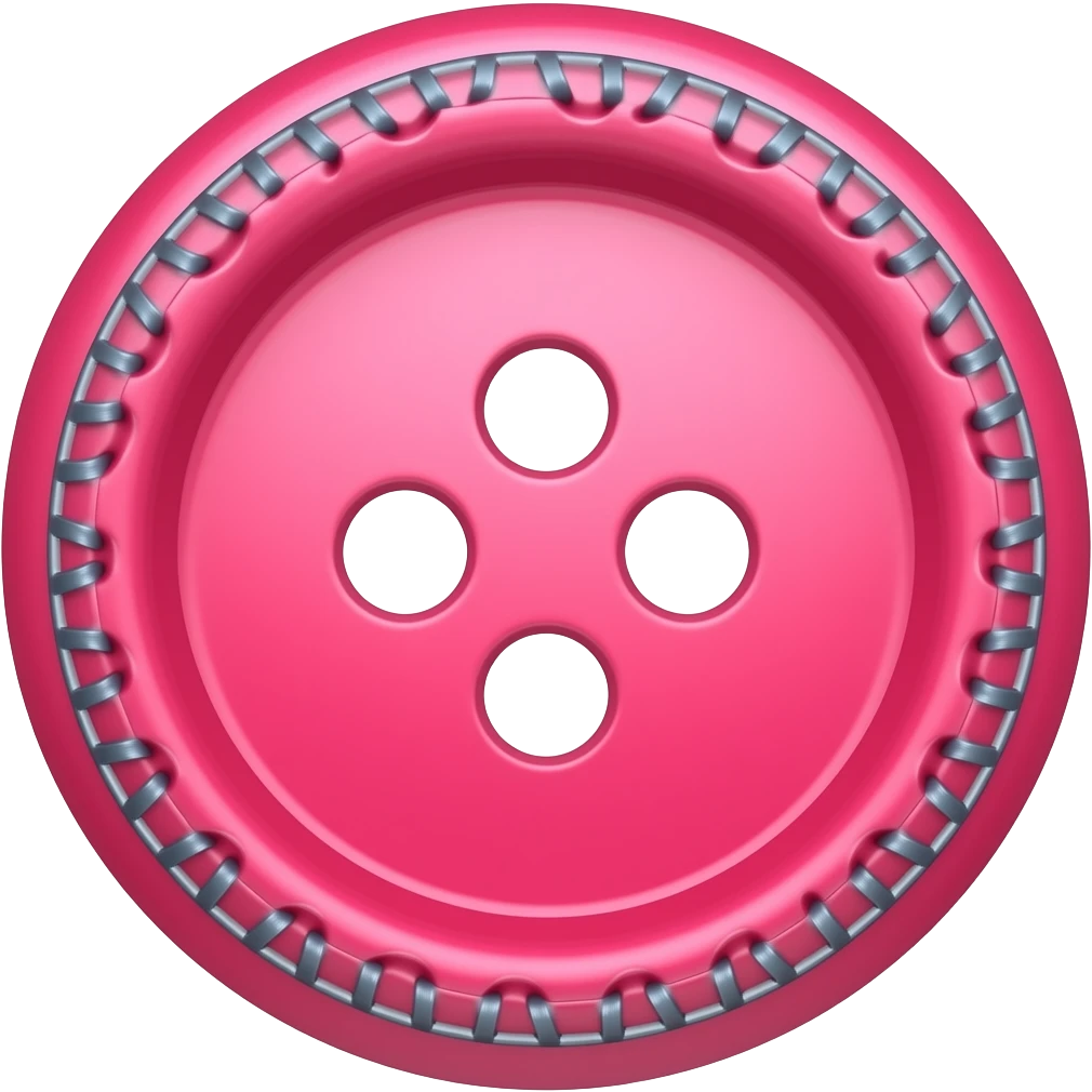 stitching button in vibrant pink color emoji