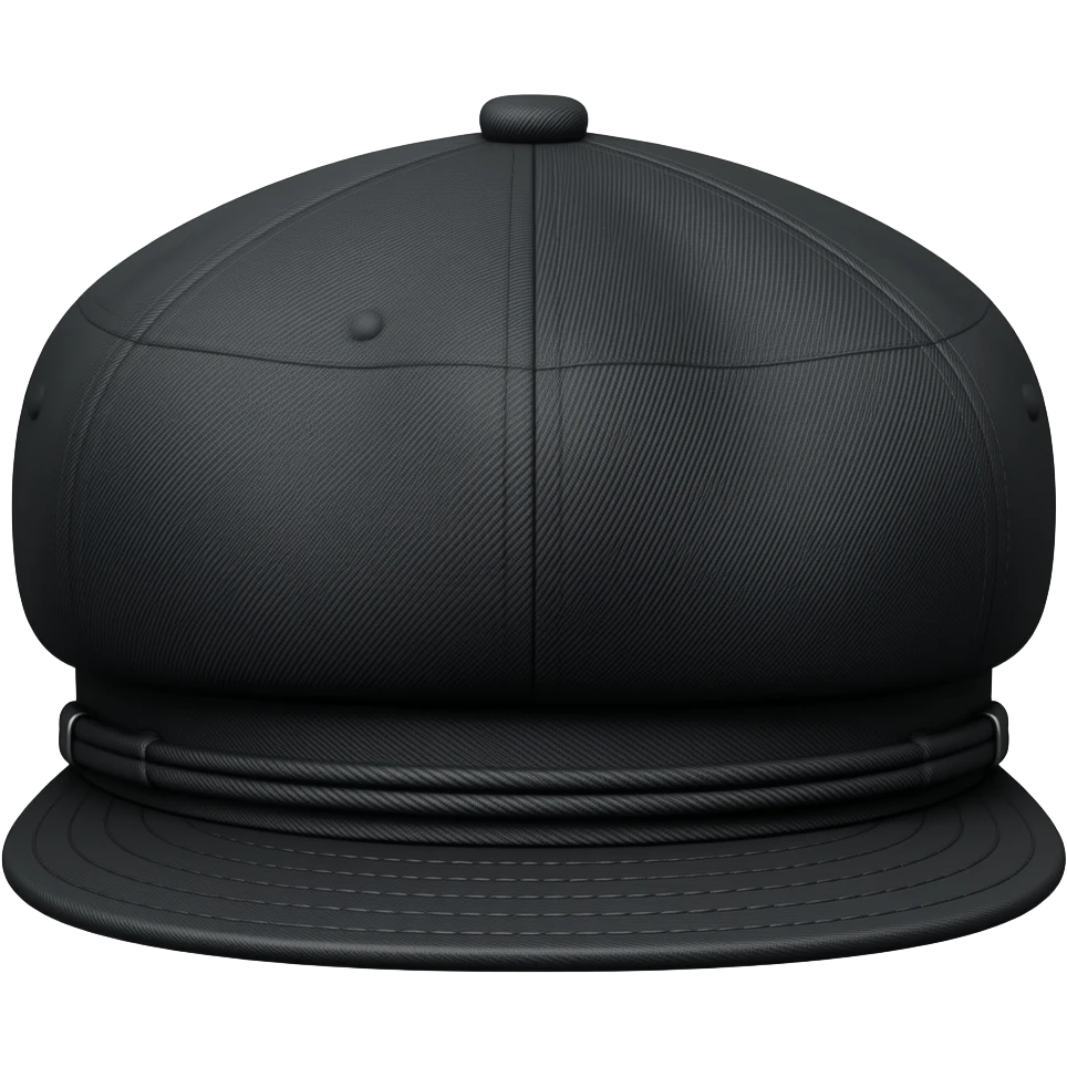 A black cotton stylish flat military style Brixton fashion hard-brimmed long-brimmed Greek cap newsboy’s cap, separated emoji