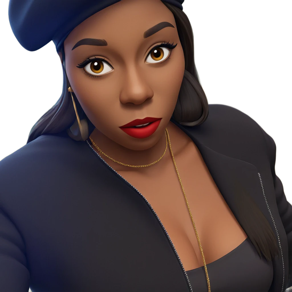 stylish girl in black beret emoji