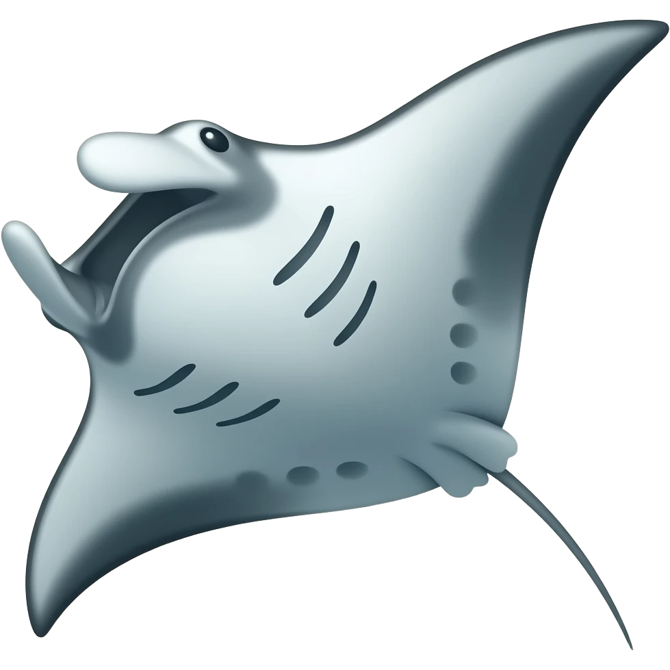 A manta ray swimming emoji