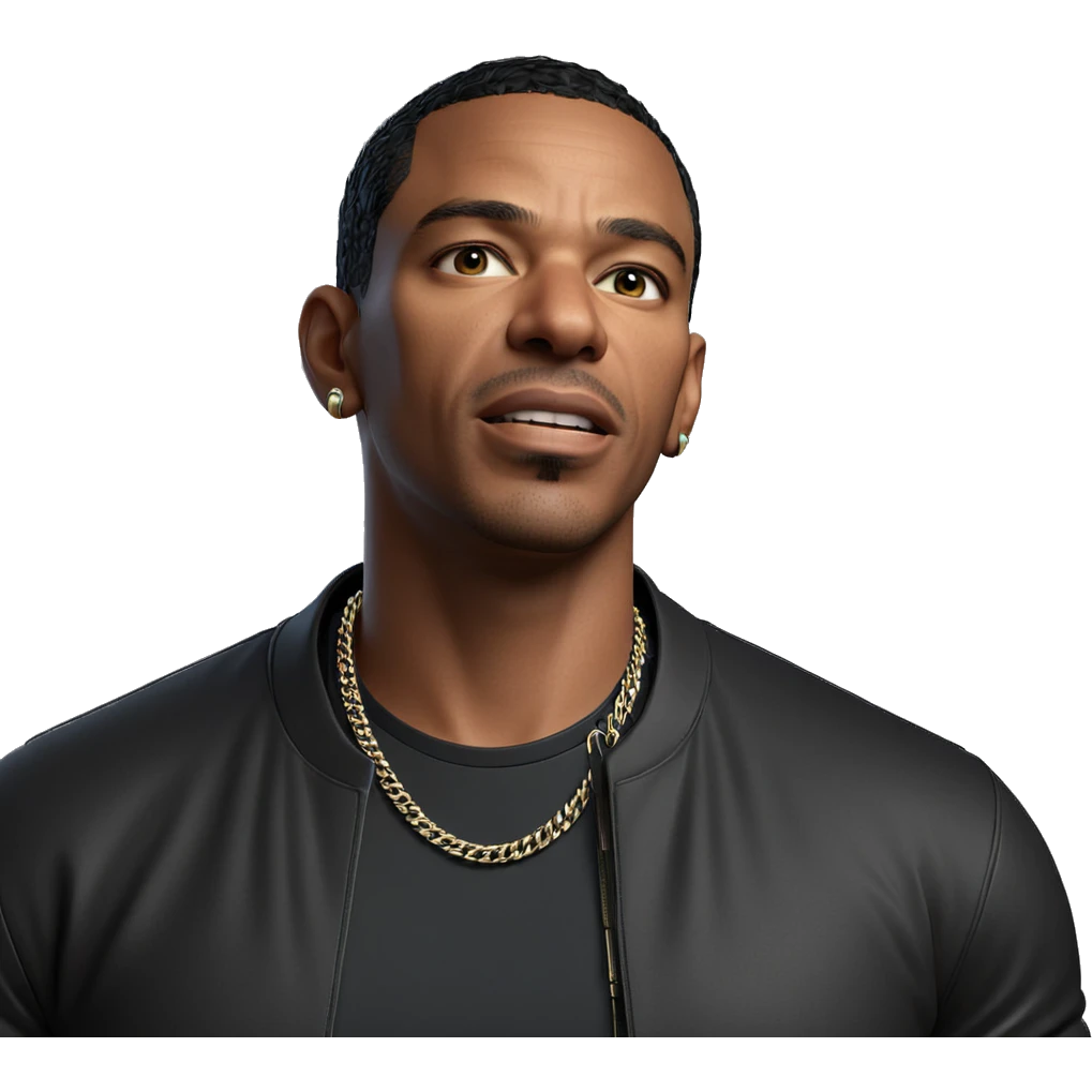 stylish male in necklace emoji