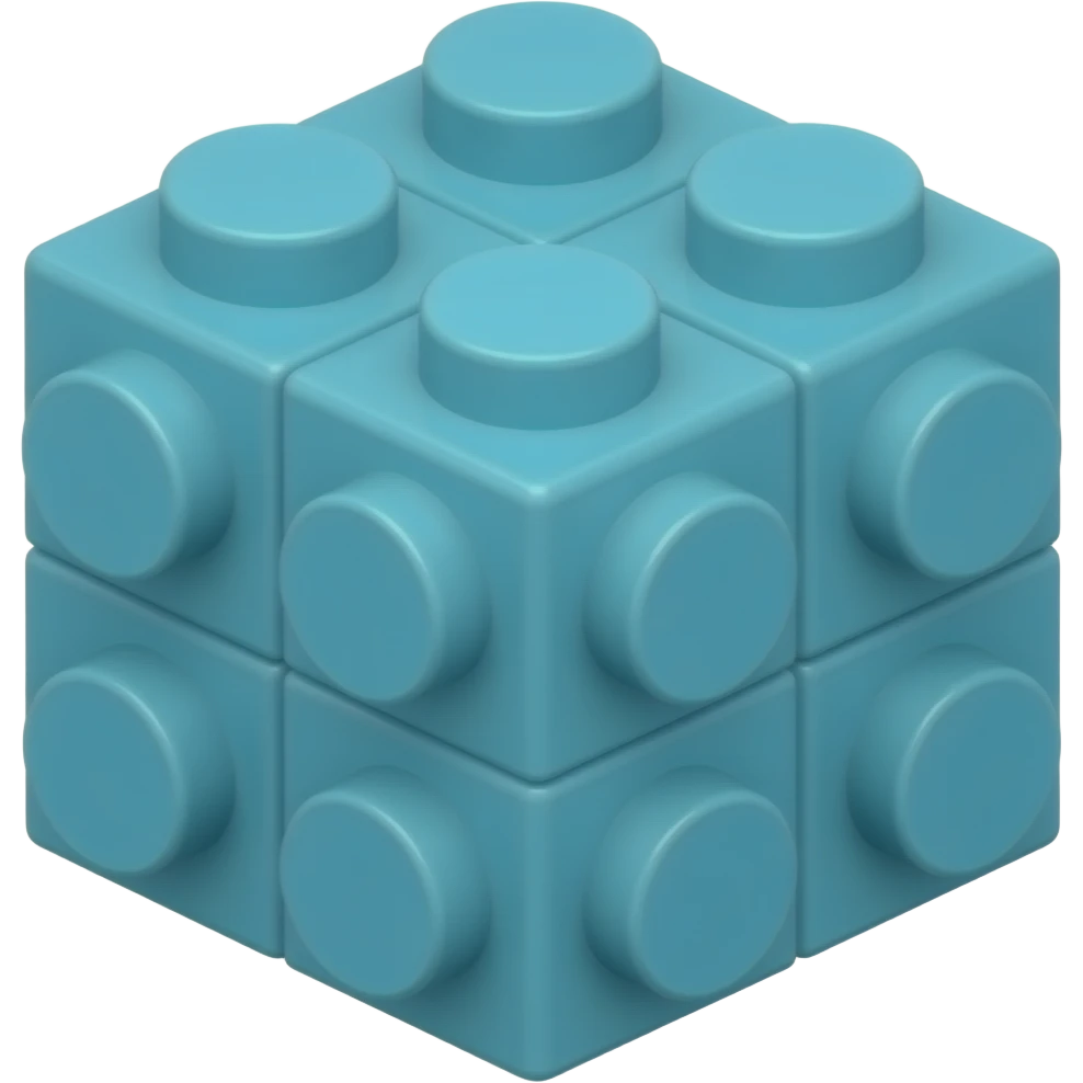 Бирюзовый кубик лего emoji