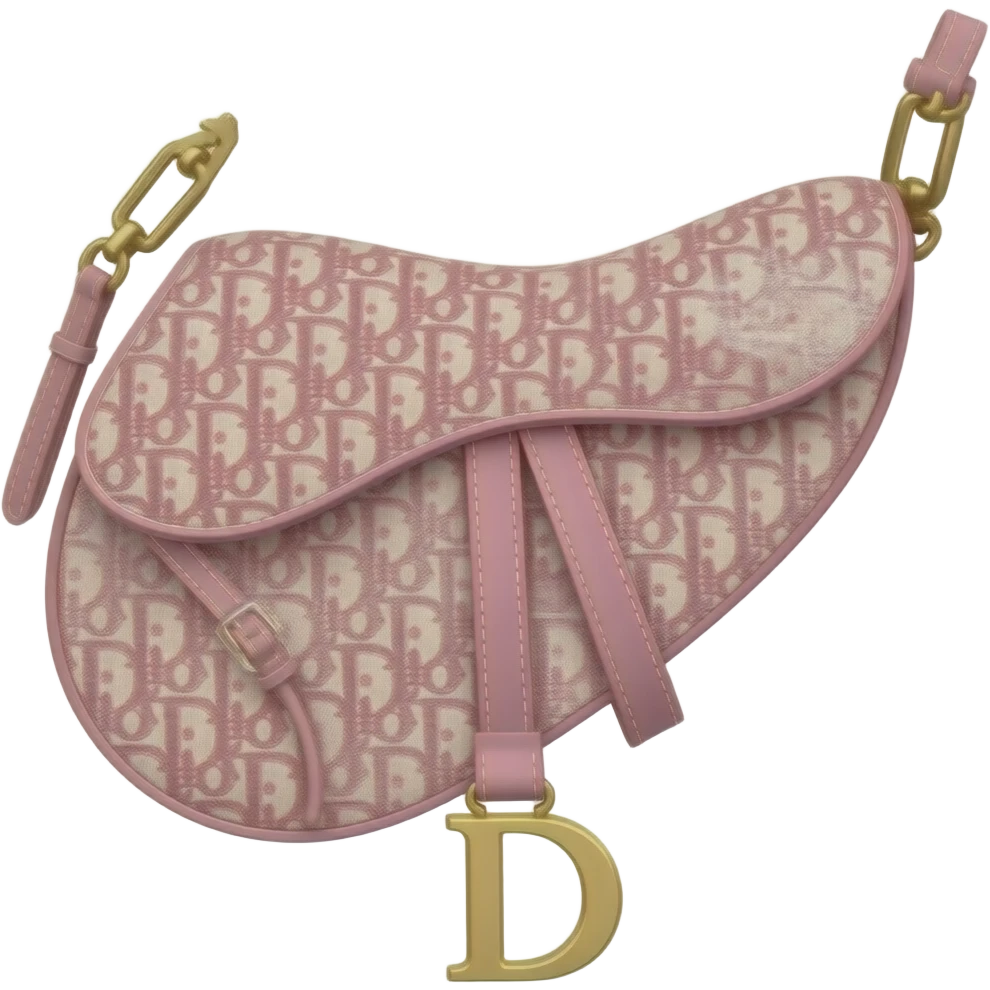 Pink Dior Oblique Embroidery and White Lace saddle bag emoji