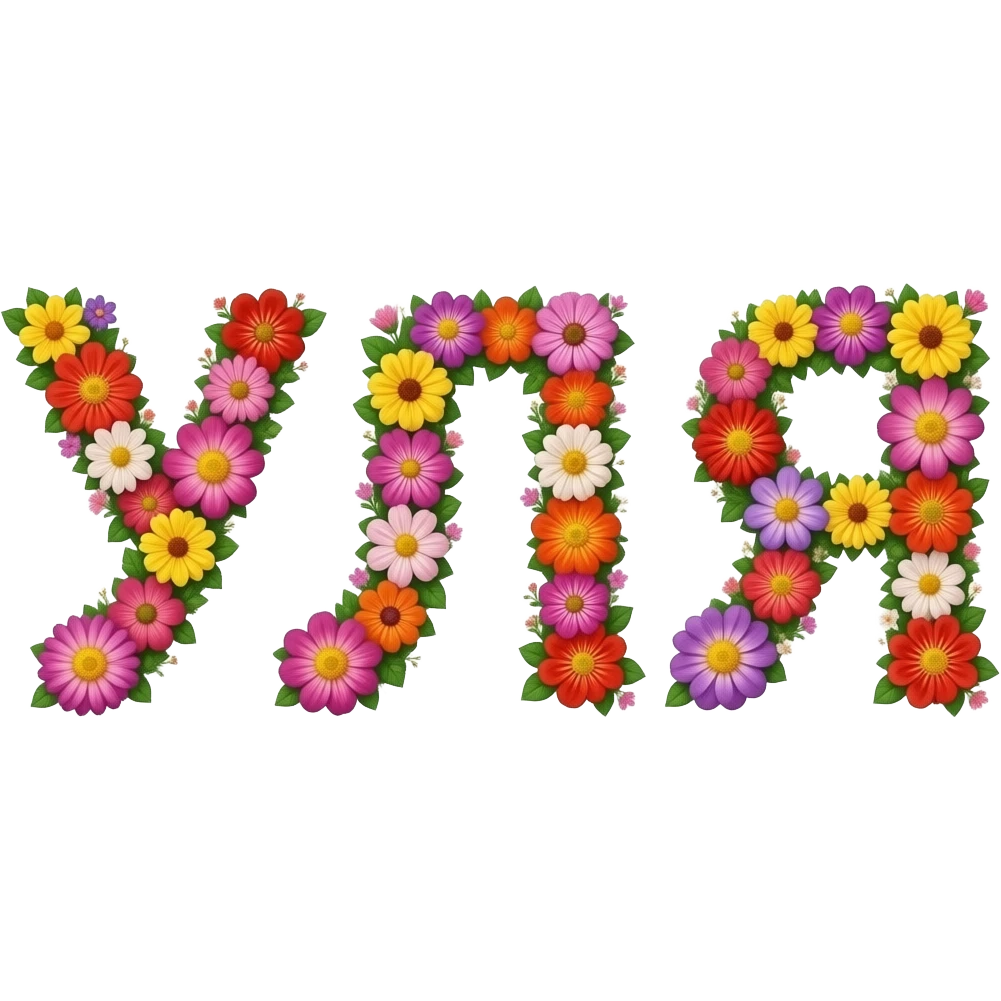 Слово «ЮЛЯ» из цветов на русском языке emoji