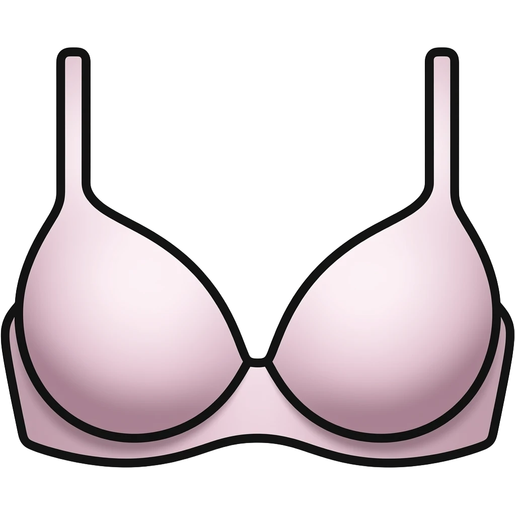 thick black outline, bra emoji, thick black outline, simple cartoon emoji