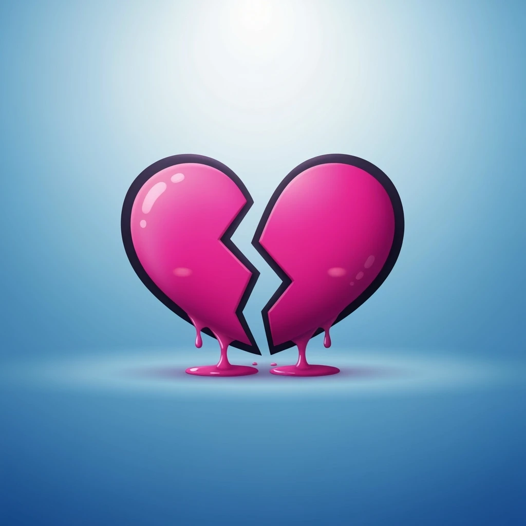 cute emo heart broken in two emoji