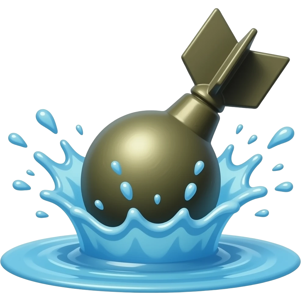 ocean water bomb splash emoji