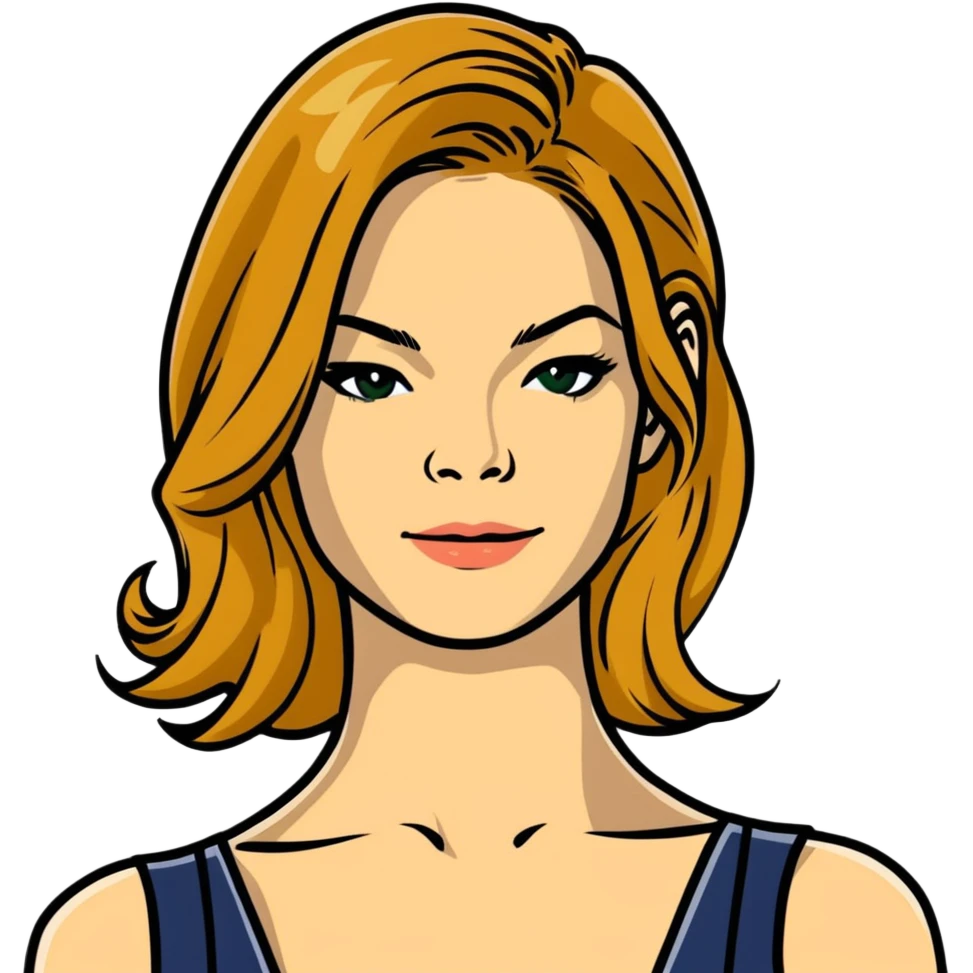 Michelle Monaghan with honey blonde hair on Christmas holiday emoji