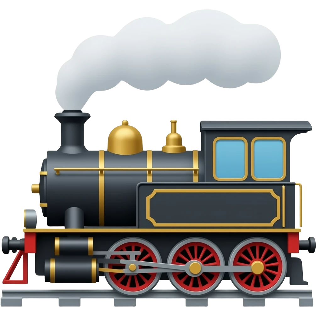Steam train in side view emoji