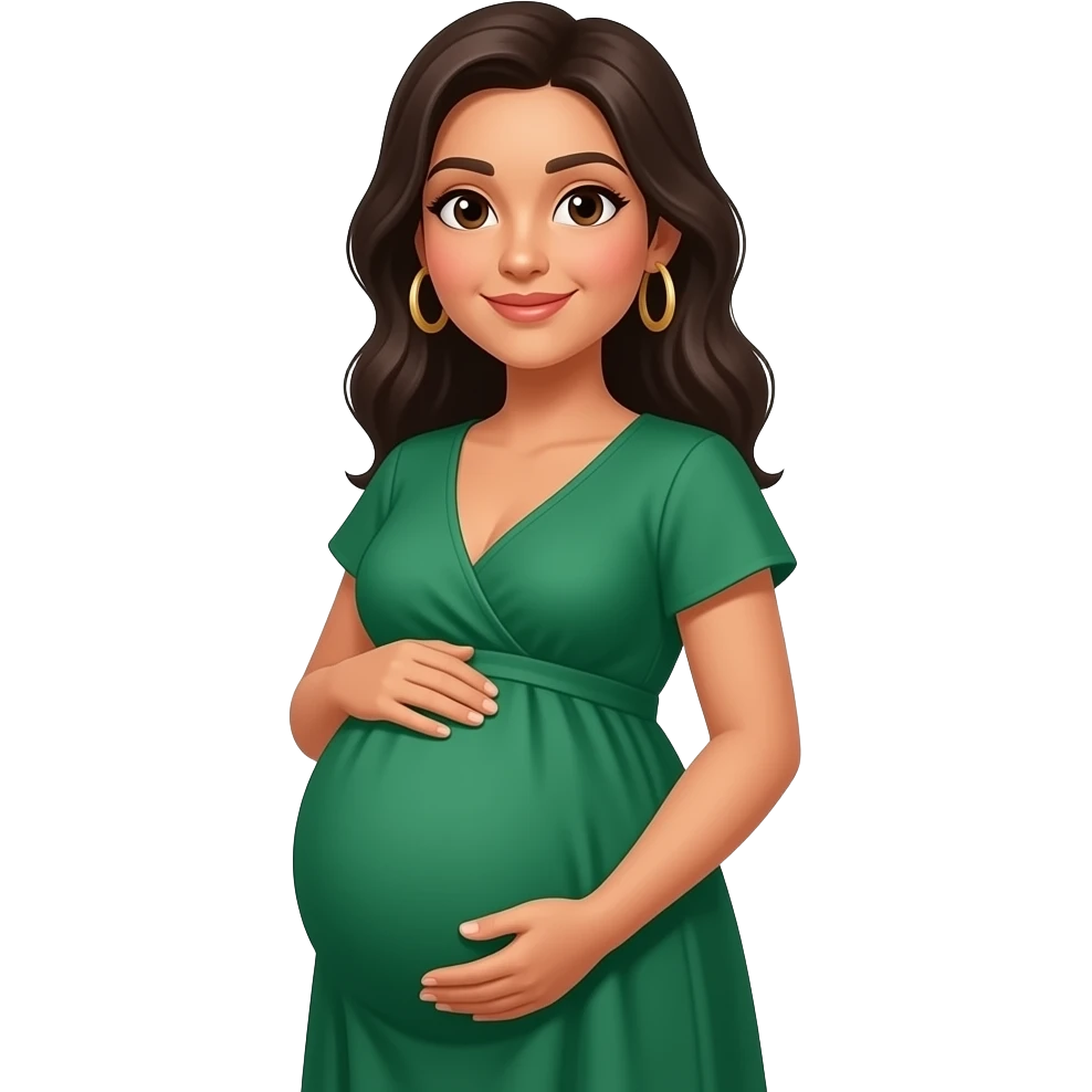 mexican pregnant women green dress emoji