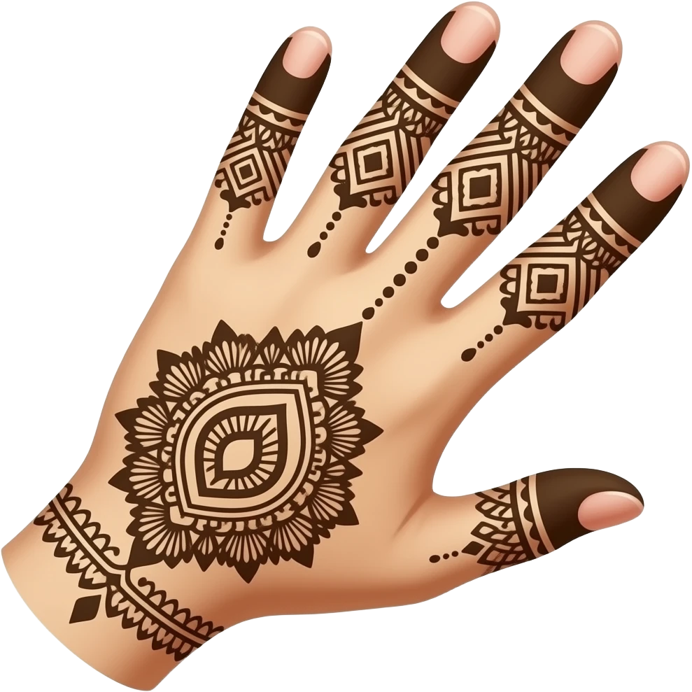 Hand with arab henna design emoji