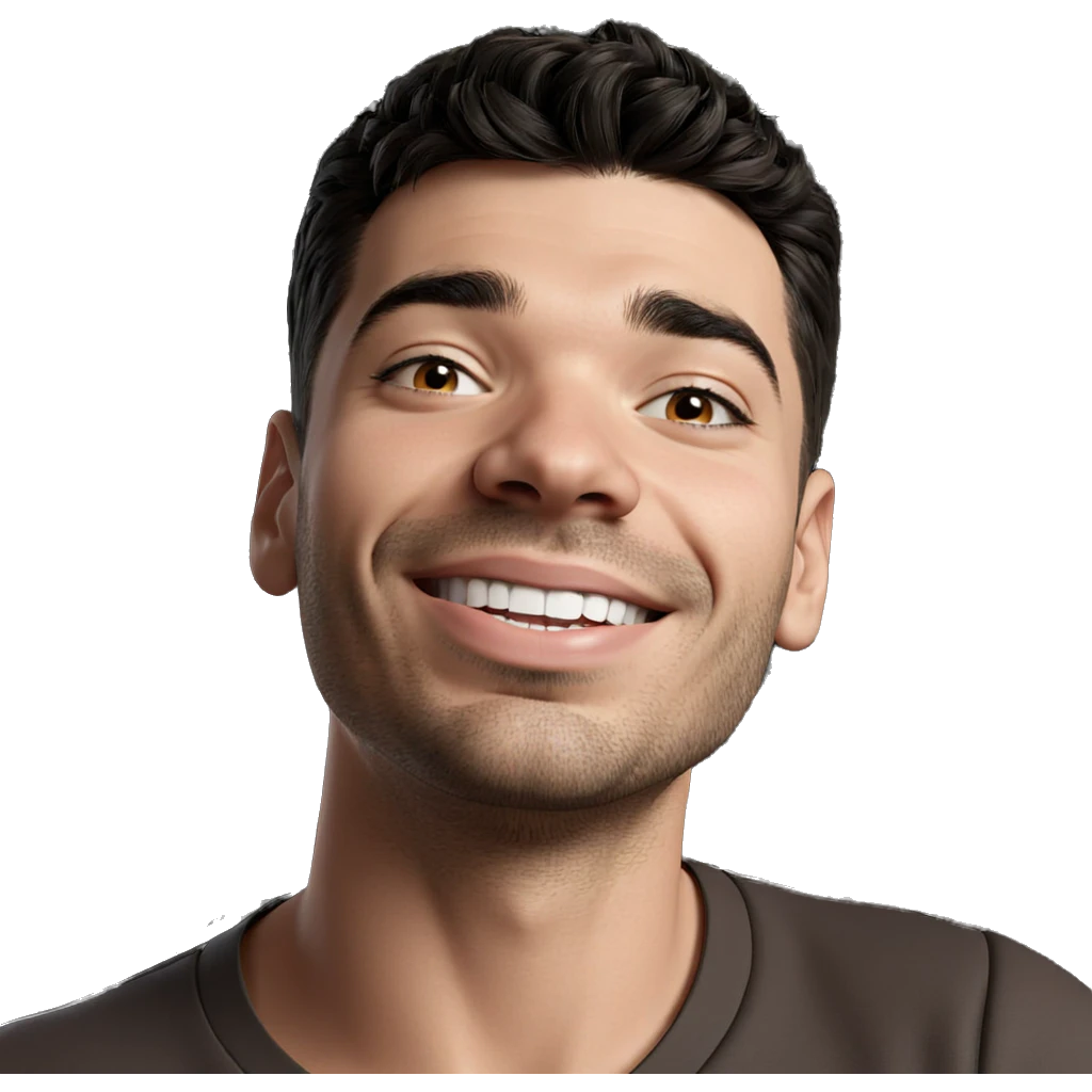 smiling male portrait close up emoji