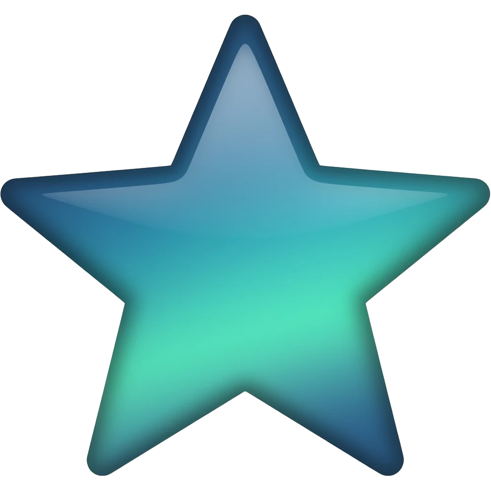 generate a slight rounded corner star with boreal sky gradient inside emoji