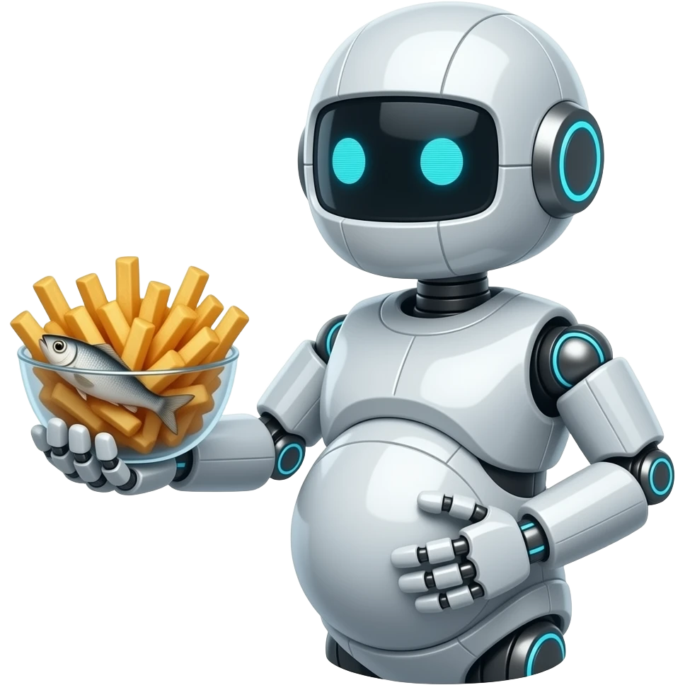 robô pregnant fish and chips emoji