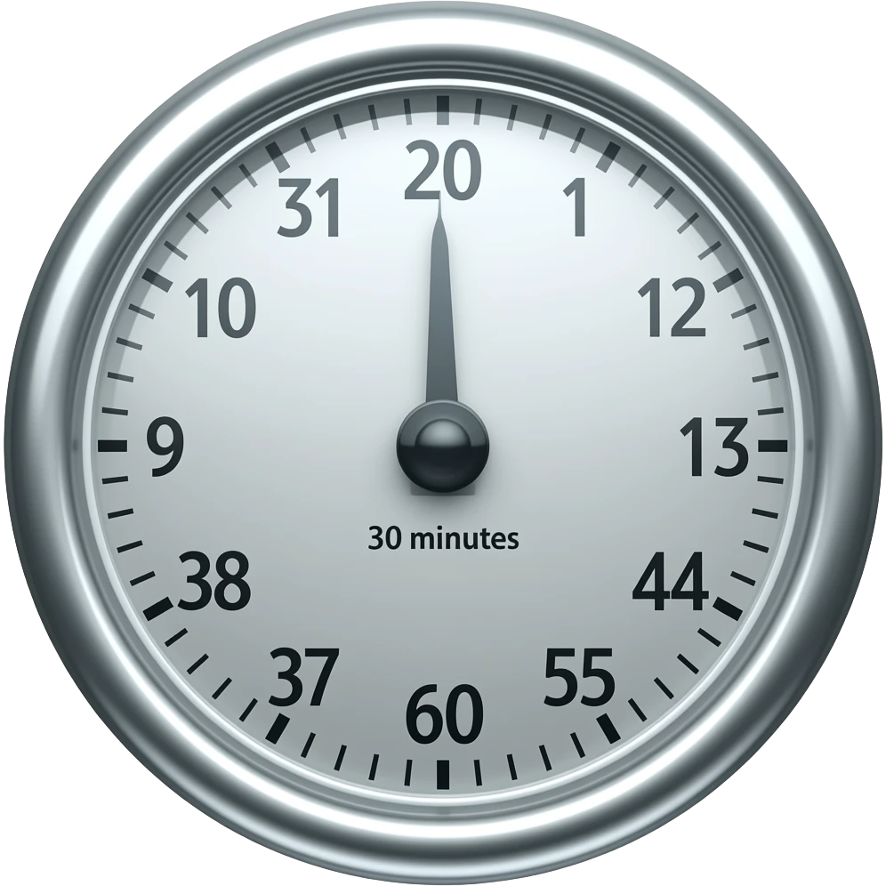 simple glass timer set 30 minutes emoji