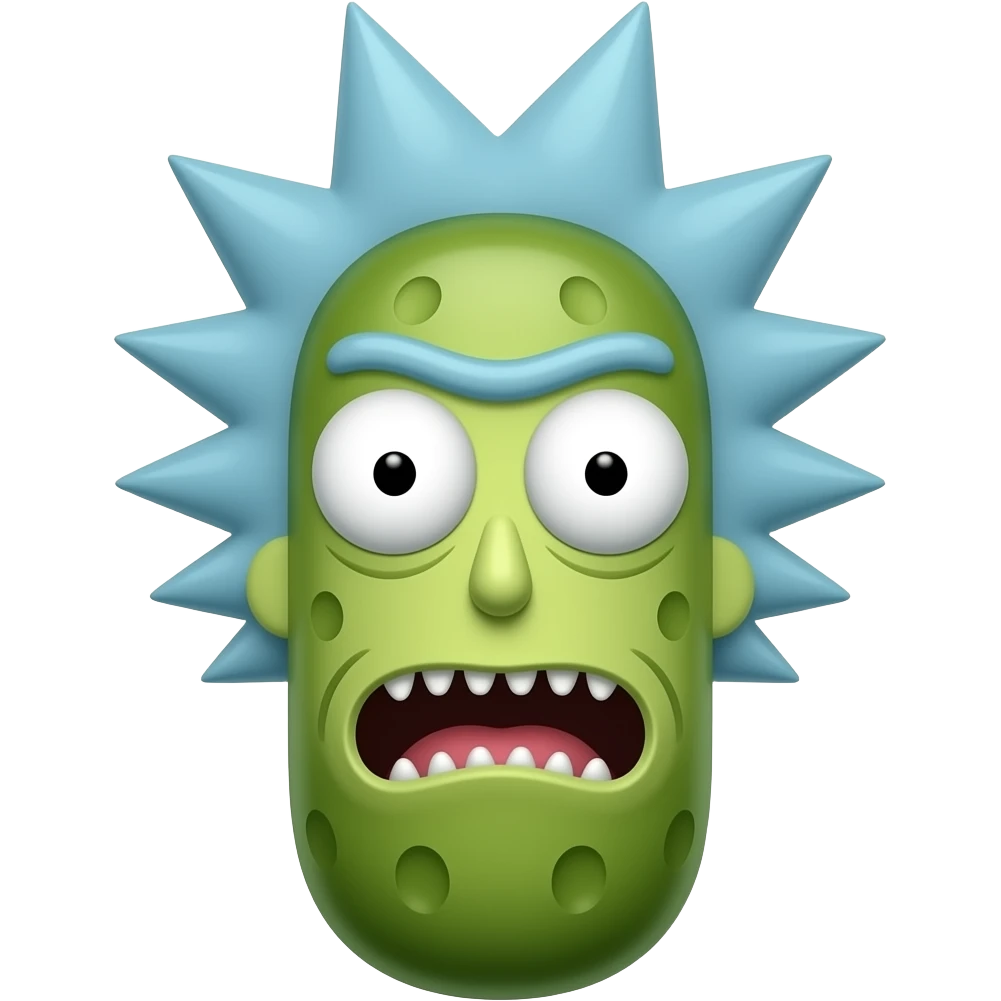 Pickle with Rick Sanchez face emoji