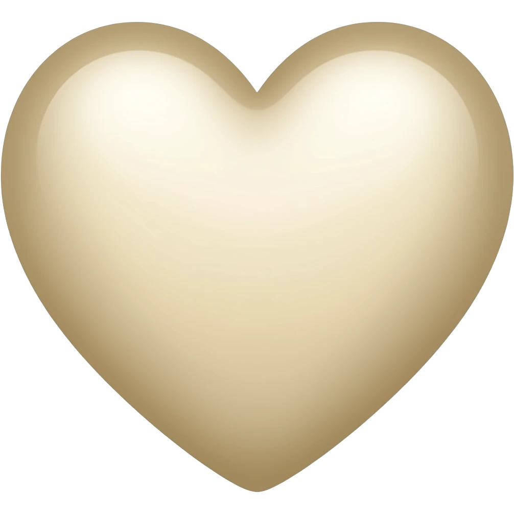 SIMPLISTIC beige heart without light Reflection emoji