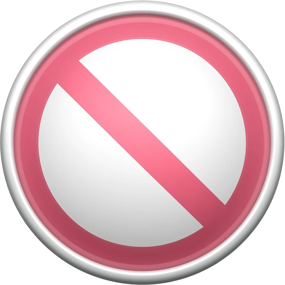 pastel pink version of the prohibited or "no entry" sign emoji (🚫) emoji