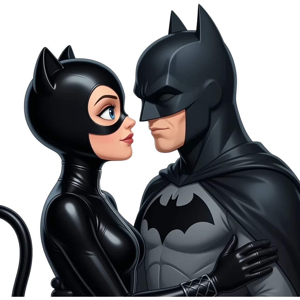 Catwomen and Batman love each other emoji