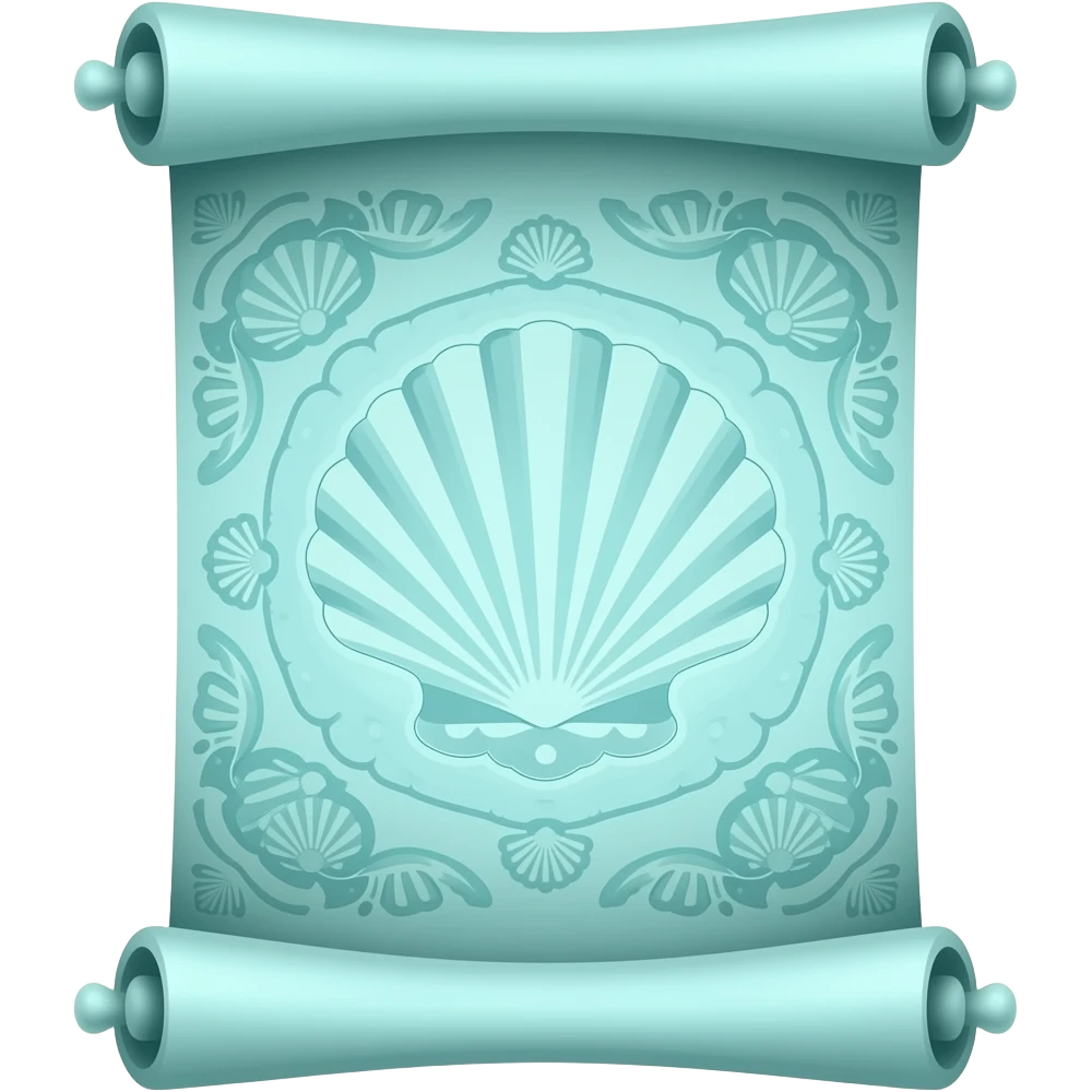 mermaid inspired turquouise scroll emoji
