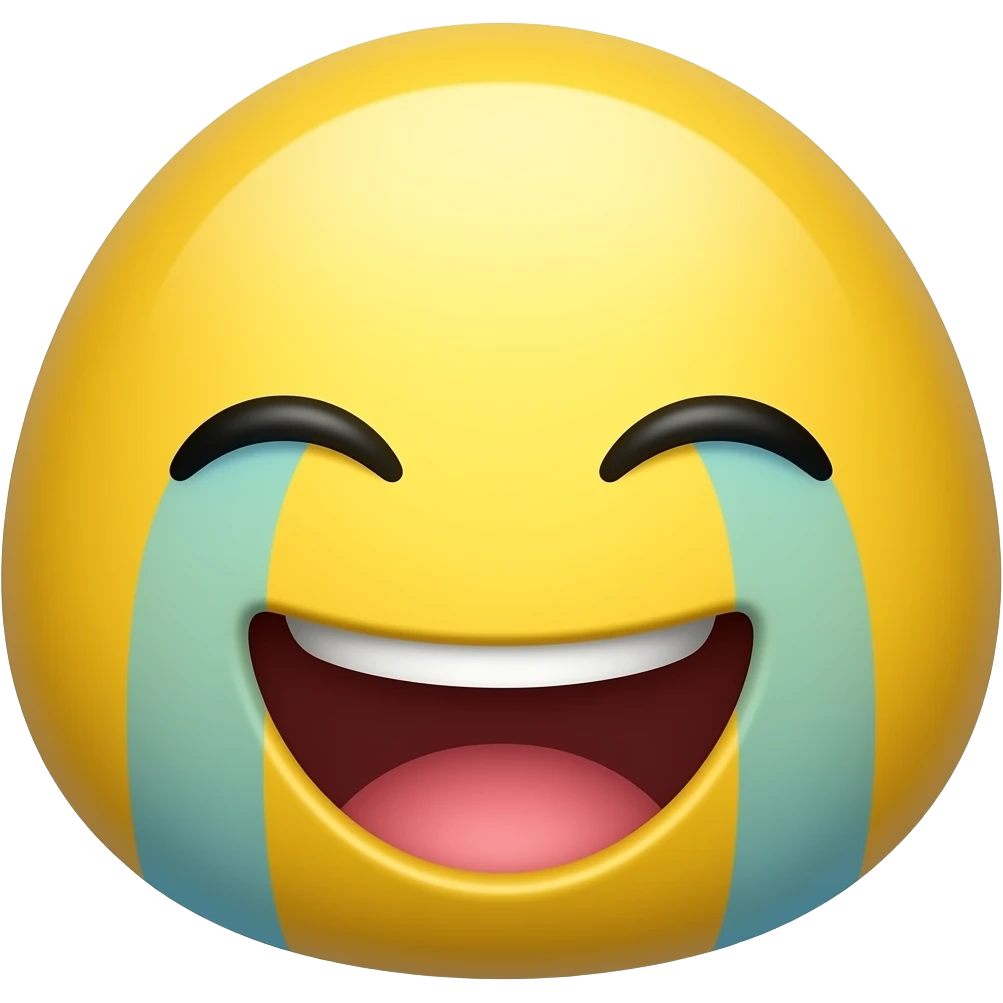 I I want a yellow emoji that is laughing and crying at the same timeouth emoji