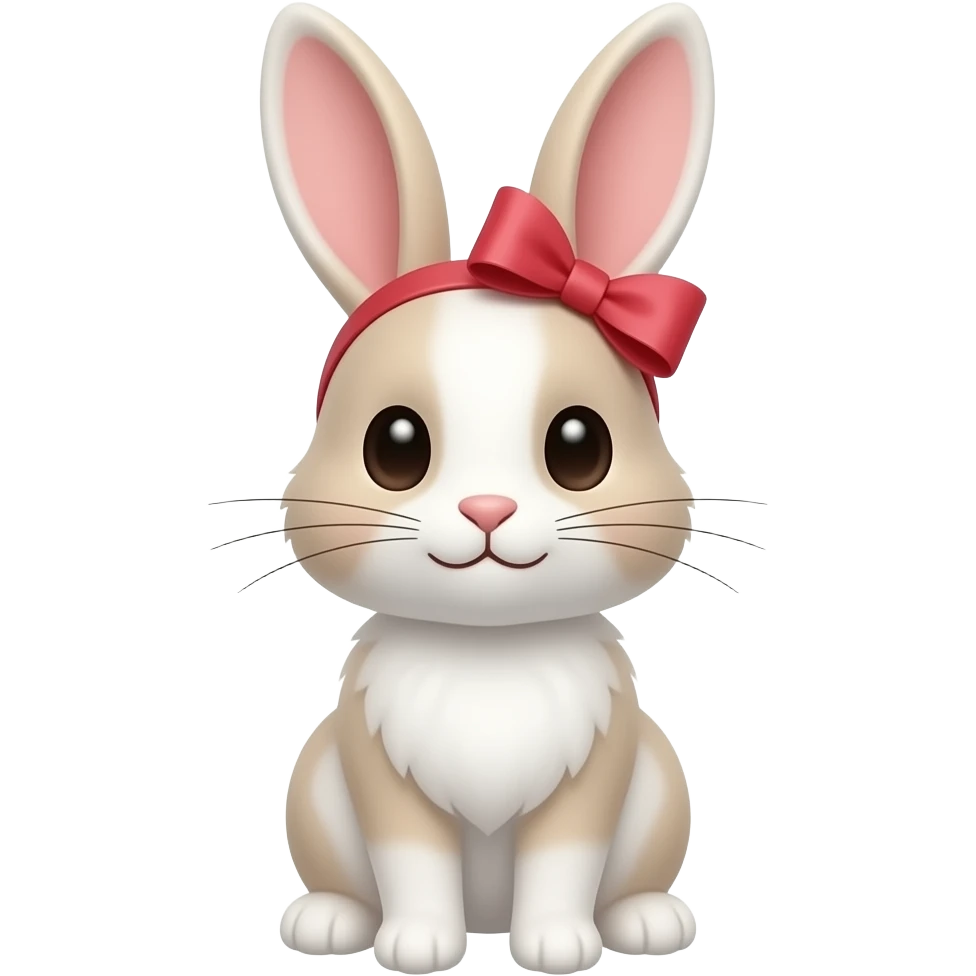 Can u make a cute rabbit emoji with a ribbon on the head emoji