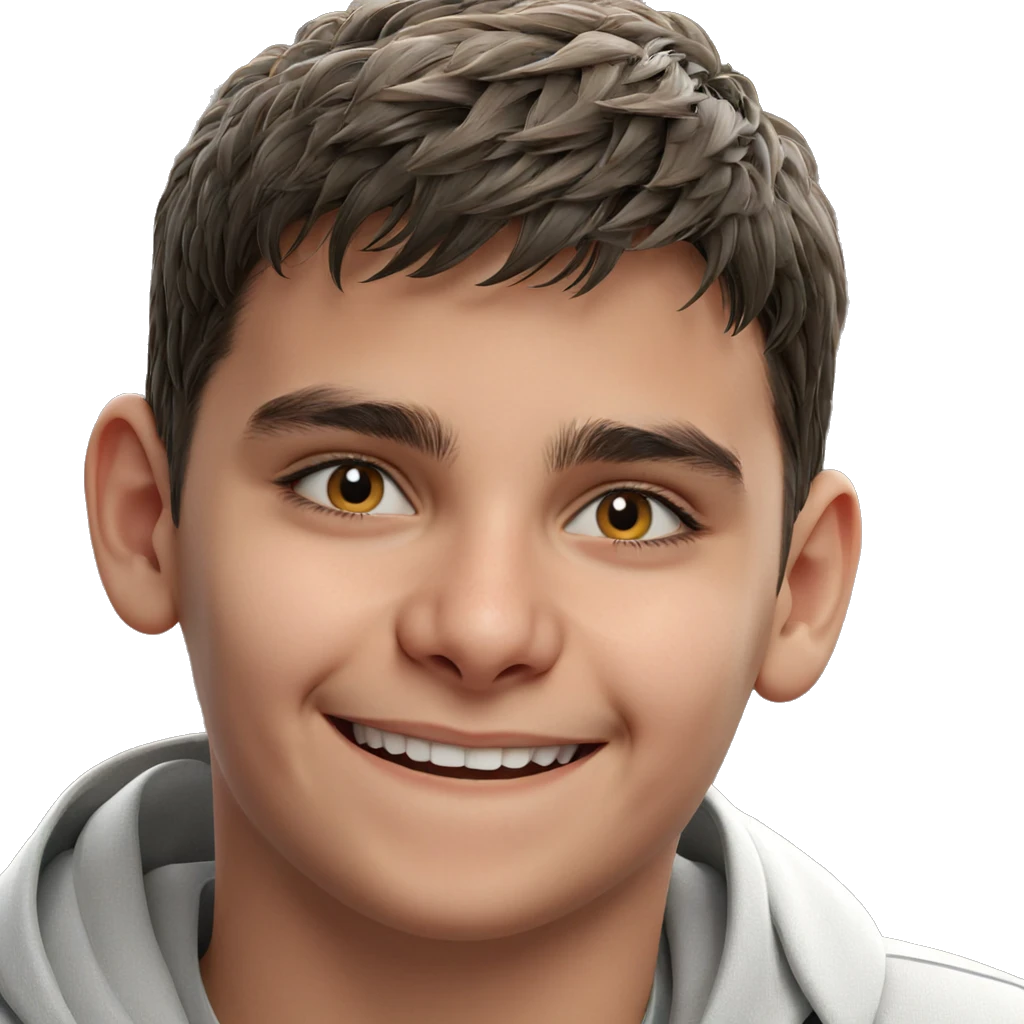 smiling boy portrait close-up emoji