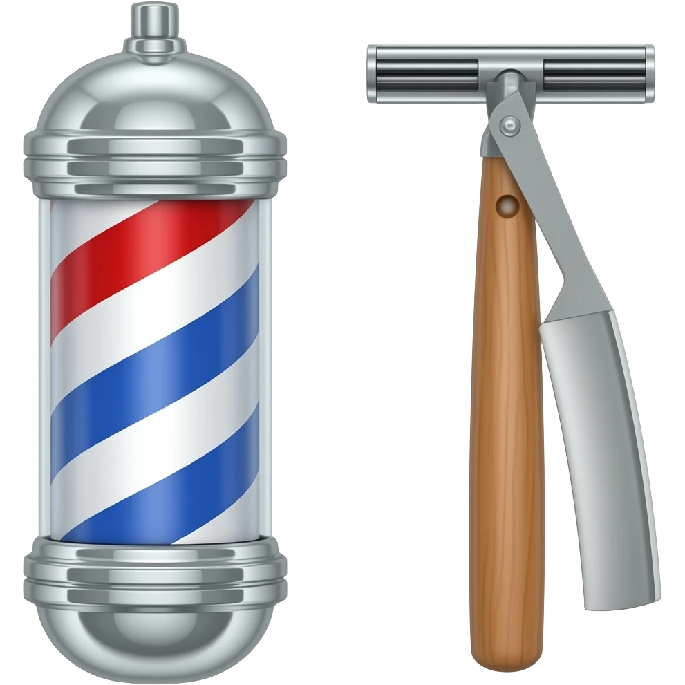 Barber machine and razor blade besides ecahother emoji