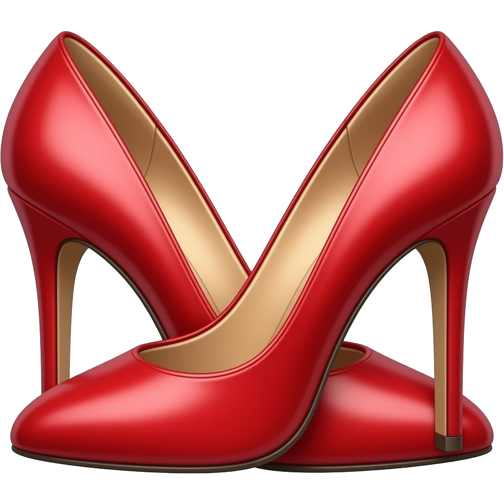 red elegant high heeled shoes top view emoji