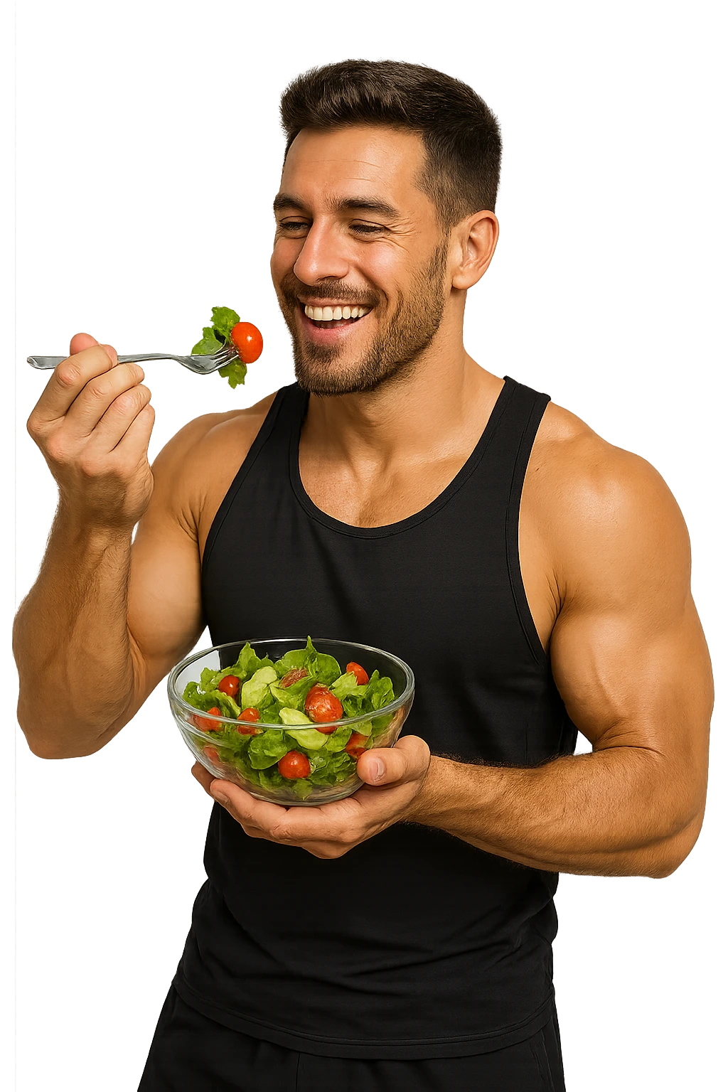 UOMO FITNESS CHE MANGIA INSALATA emoji