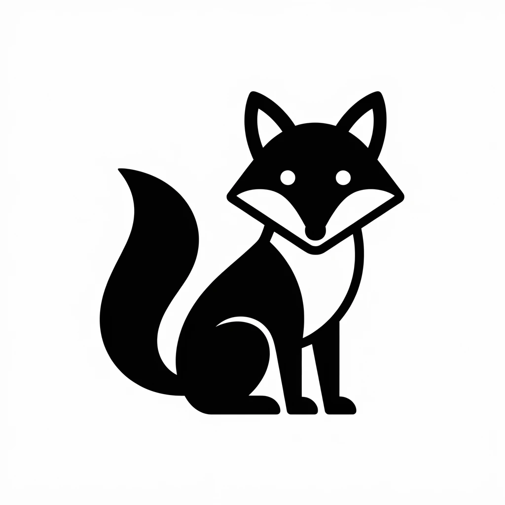 Fox icon black silhouette emoji