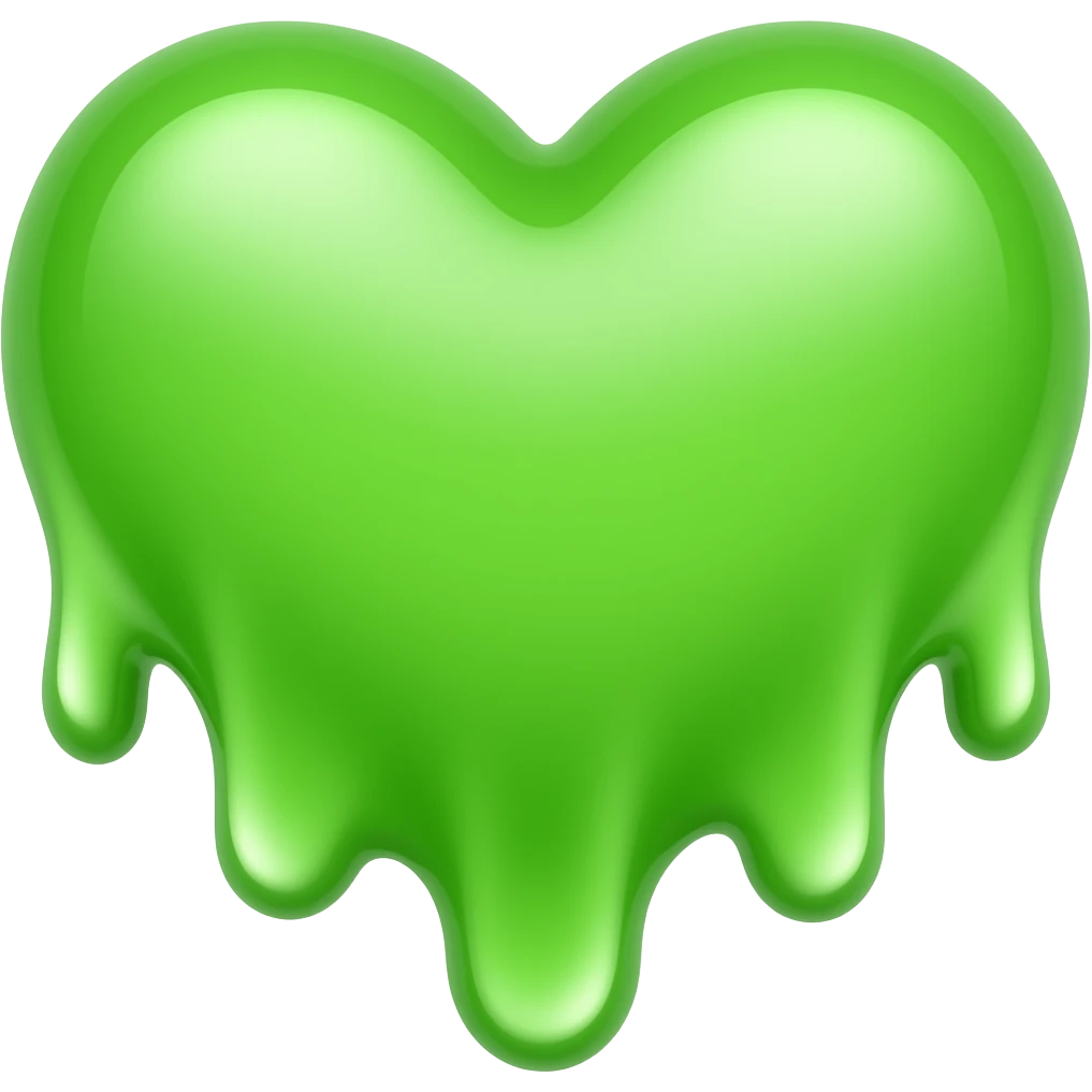 Neon green goop heart emoji