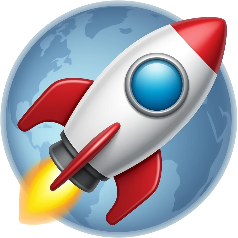 Rocket ship in the space emoji