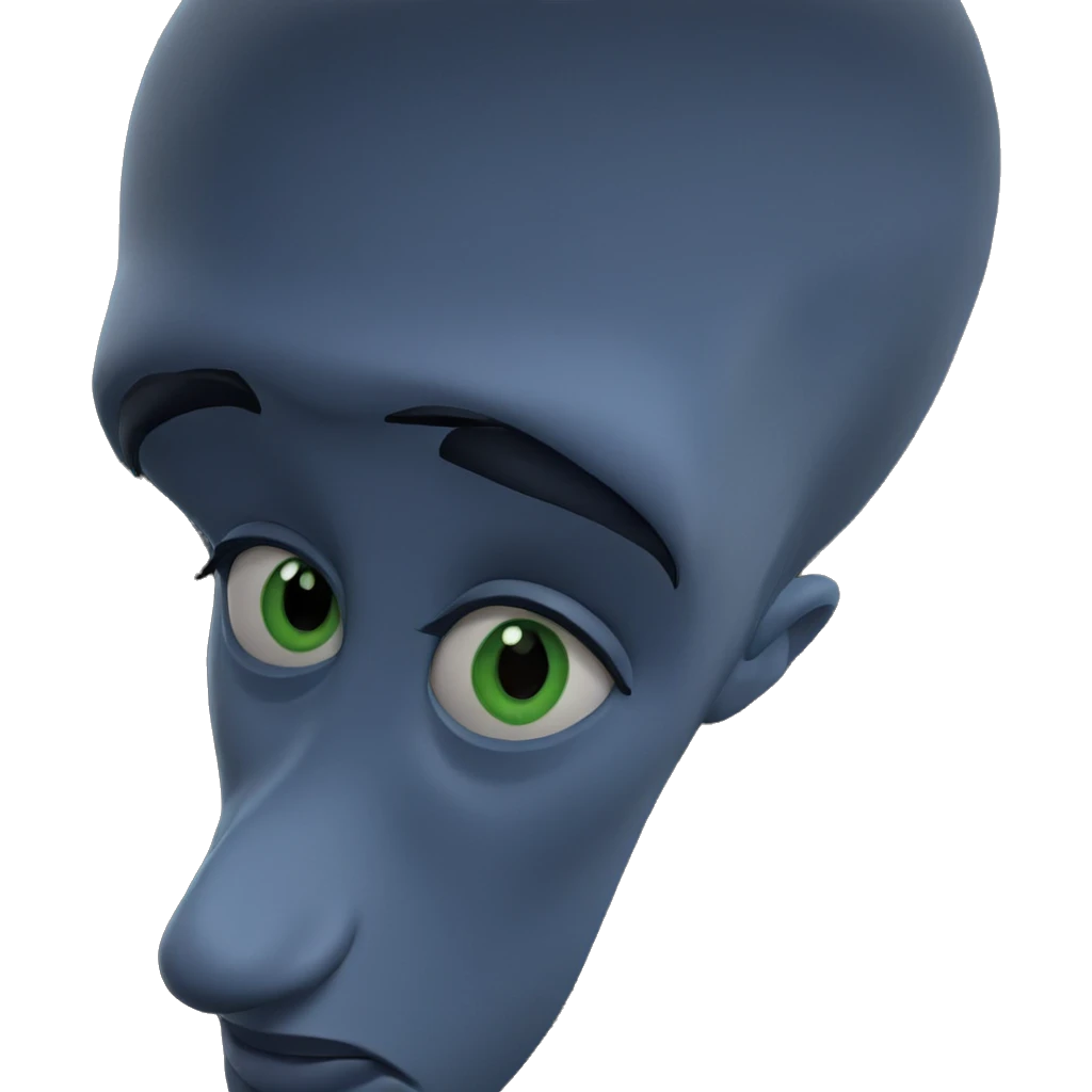 blue skinned boy with green eyes emoji