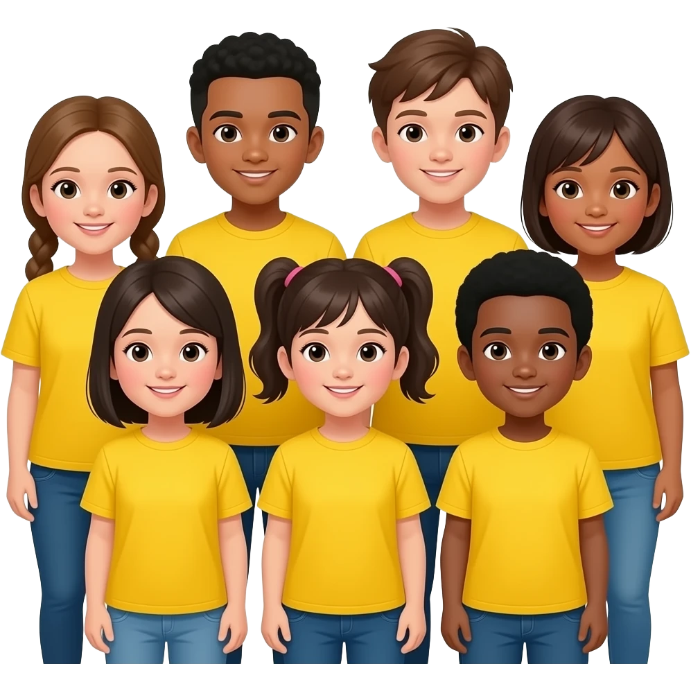 Children wearing yellow shirts emoji