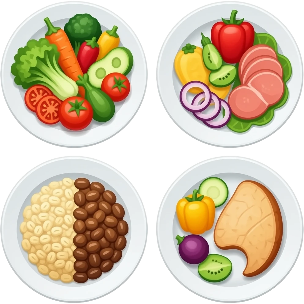 platos de comida equilibrados emoji