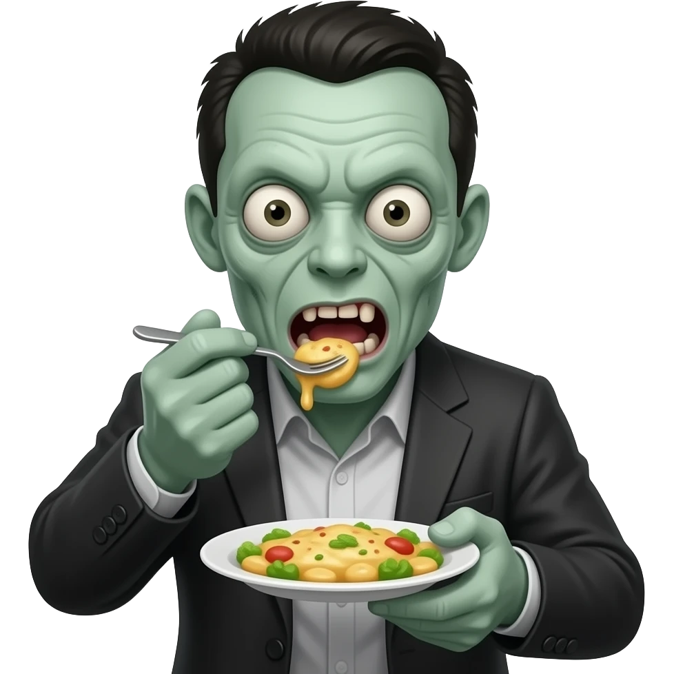 White man food zombie emoji