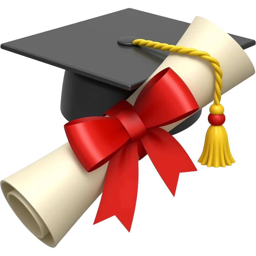 Graduation scroll with bow emoji