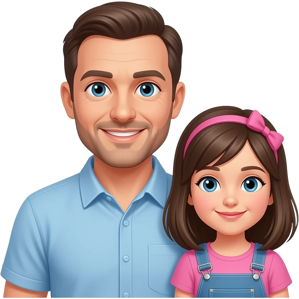 Papà calvo con la figlia emoji