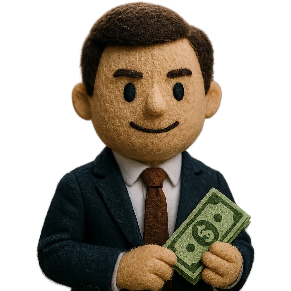 business man with money in his hands emoji