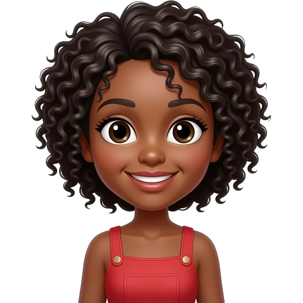 Add the caption Bhappy2 a black Betty boo female image in a red jump with the words Bhappy2 suit emoji