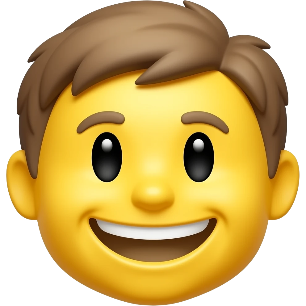 Yellow smiley face with hair emoji